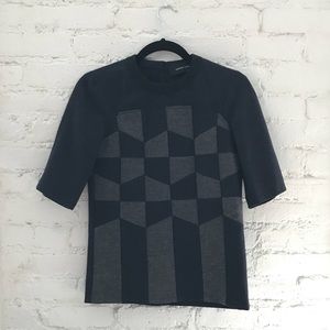 *SOLD* Derek Lam Navy and Gray Top